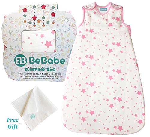 Saco de dormir para bebés de tog 2,5 Be Babe | 0-6 meses | Saco de dormir para recién nacidos, bebé niñas | Doble cremallera | Mantas envolventes para cunas, camas y viajes | Rosa Centelleeante