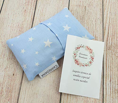 Saco térmico anti-cólicos bebé.Especial recién nacido 17 x 10cm (Azul estrellas)
