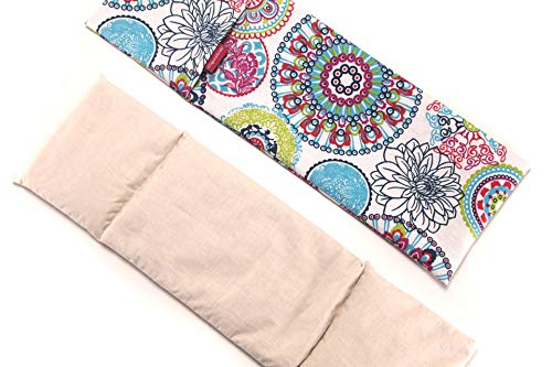 Saco Térmico de Semillas aroma Lavanda, Azahar o Romero tejido Flores Multicolor (Lavanda, M (50 x 15 CM) Con Funda)