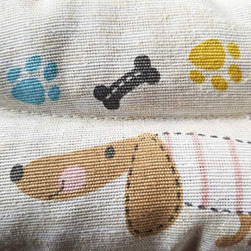 Saco térmico de semillas. Saco de calor y frío con olor a hierbas naturales. Cojín térmico estampado de perros. Tamaño: 15 x 40 cms (Lavanda)