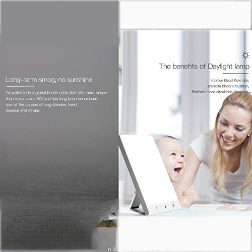 SAD Lamp, L1 Portable Light Therapy Lamp, SAD Luce 10000 Lux Lamp, 6 Types Timer Function / 3 Levels Of Regulation And Continuous Dimmer/Touch Control, White