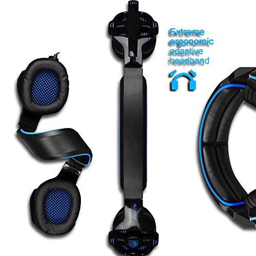 Sades SA810 Auriculares Gaming - 3.5mm Cancelación De Ruido Gaming Headset, Juego Auriculares con micrófono para Nueva Xbox One PS4 portátil Mac Tablet(Negro)