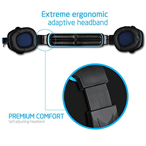 Sades SA810 Auriculares Gaming - 3.5mm Cancelación De Ruido Gaming Headset, Juego Auriculares con micrófono para Nueva Xbox One PS4 portátil Mac Tablet(Negro)
