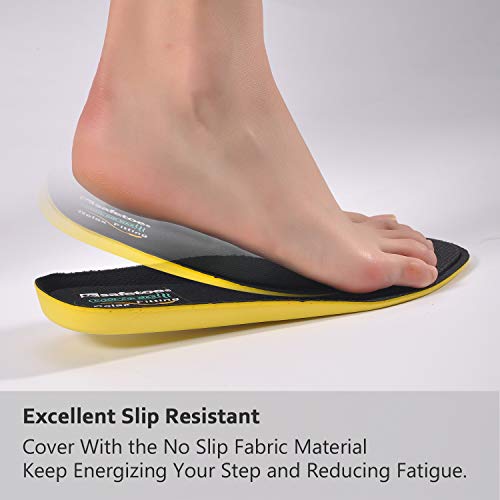 SAFETOE Plantillas Memory Foam para Zapatos Amortiguación y Cómodas, Plantillas Fascitis Plantar Deportivas y Buen Transpirable para Trabajo, Senderismo, Reducir el Dolor de Pie, Talla 42-44