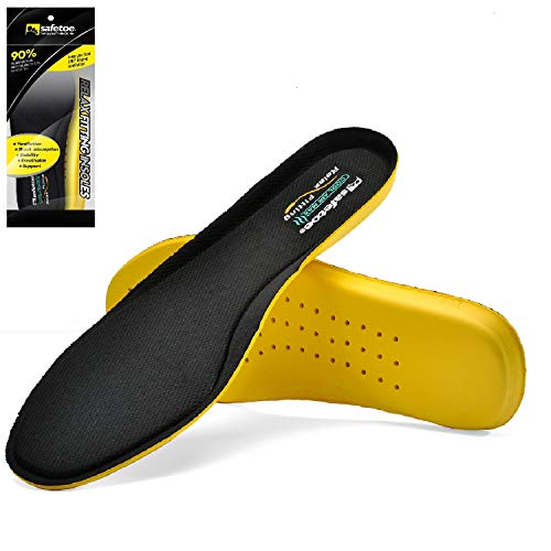 SAFETOE Plantillas Memory Foam para Zapatos Amortiguación y Cómodas, Plantillas Fascitis Plantar Deportivas y Buen Transpirable para Trabajo, Senderismo, Reducir el Dolor de Pie, Talla 39-41