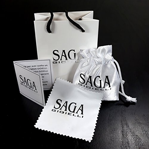 Saga Gioielli - Collar llamador de ángeles con bola de saliscendi de longitud ajustable con colgante de chupete