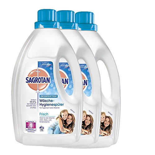Sagrotan Ropa de higiene Lavavajillas (3 Pack) 1,5 litros fertiliza malos olores.