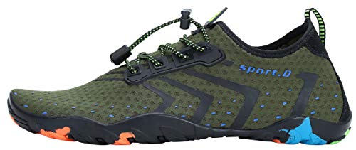 SAGUARO Escarpines Zapatos de Agua Calzado Playa Zapatillas Deportes Acuáticos para Buceo Snorkel Surf Natación Piscina Vela Mares Rocas Río para Hombre Mujer (Verde,44 EU)