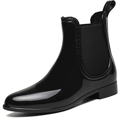 SAGUARO® Mujer Botas de Lluvia Festival Botas de Agua Muy Ligera Negro 36