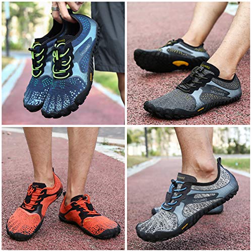 SAGUARO Unisexo Ligeras Zapatillas de Trail Running Flexibles Elástica Zapatos de Playa Ventilación Ajustables Zapato Descalzos Minimalistas Zapatillas para Pista Surf Buceo Nadando, Agua Azul 46