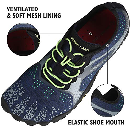 SAGUARO Unisexo Ligeras Zapatillas de Trail Running Flexibles Elástica Zapatos de Playa Ventilación Ajustables Zapato Descalzos Minimalistas Zapatillas para Pista Surf Buceo Nadando, Agua Azul 46