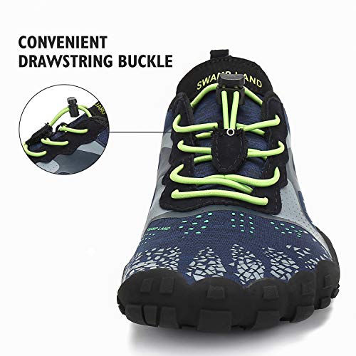 SAGUARO Unisexo Ligeras Zapatillas de Trail Running Flexibles Elástica Zapatos de Playa Ventilación Ajustables Zapato Descalzos Minimalistas Zapatillas para Pista Surf Buceo Nadando, Agua Azul 46