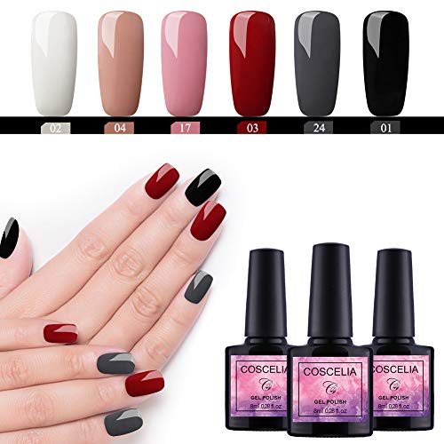 Saint-Acior Accesorio de Manicura Pedicura 10pcs Kit Uñas Esmalte Semipermanente de Uñas en Gel Soak off 8ml Nail Dryer 36W UV/LED Secador de Uñas Lámpara Uñas Top Coat Base Coat Nail Art