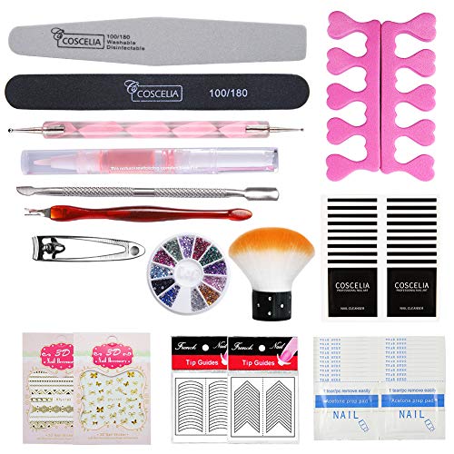 Saint-Acior Kit Uñas de Gel Esmalte Semipermanente Soak off 8ml UV/LED 36W Secador de Uñas Pulidor de Uñas Top Coat Base Coat Kit para Manicura Pedicura