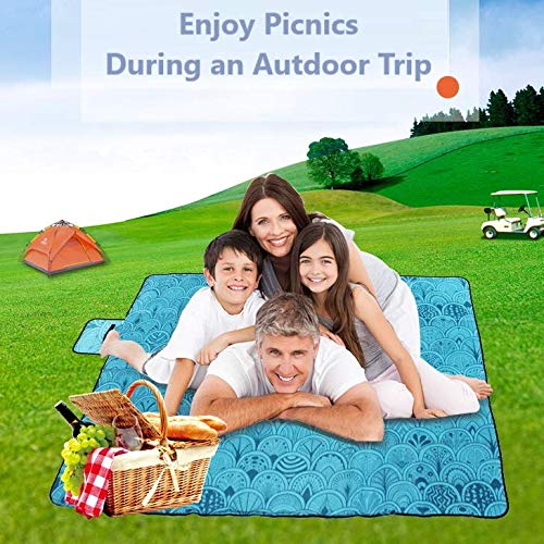 SaiXuan Manta de Picnic, Alfombra para Camping, Impermeable, Plegable,200 x 200cm XXL Manta de Picnic Manta para Playa Extra Grande Camping Plegable Impermeable con fácil Llevar