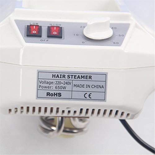 SAKLJA 650W Salón Cabello Vapor Estar Arriba Cabello Color Procesador para Cabello Tratamiento Barbero SPA Herramientas Laminación Piso Base, Ajustable Minutero, 2 Velocidades