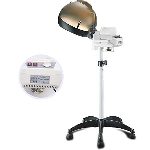 SAKLJA 650W Salón Cabello Vapor Estar Arriba Cabello Color Procesador para Cabello Tratamiento Barbero SPA Herramientas Laminación Piso Base, Ajustable Minutero, 2 Velocidades