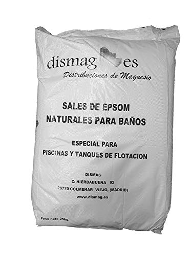 Sal de Epsom 25 Kg, Fuente concentrada de Magnesio, Sales 100% Naturales. Baño y Cuidado Personal. (25kg)