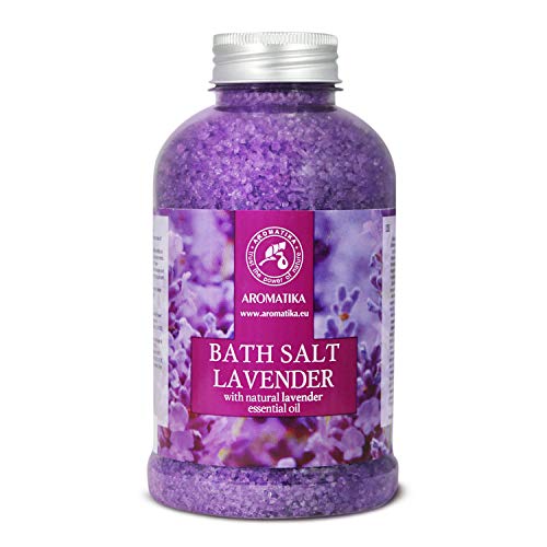 Sales Marinas de Baño con Lavanda 600g - Sales de Baño Naturales - Beneficiosas para Lograr un Buen Descanso y Reducir el Estrés - Cuidado Corporal - Baños de Relajación - Aromaterapia - Spa