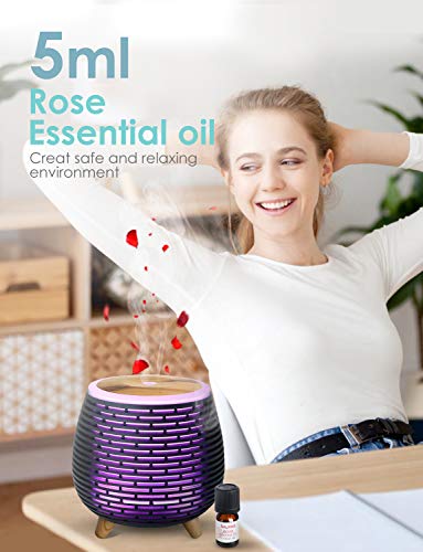 SALKING Humidificador Electrico,Humidificador Aceites Esencialescon LED de 7 colores,Difusor de Aromaterapia,Silencio,2 Modos de Pulverización, Apagado Automático,Dormitorio, Decoración de Interiores