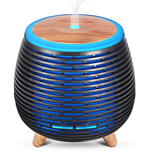 SALKING Humidificador Electrico,Humidificador Aceites Esencialescon LED de 7 colores,Difusor de Aromaterapia,Silencio,2 Modos de Pulverización, Apagado Automático,Dormitorio, Decoración de Interiores