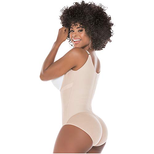 Salome 0417 Body Moldeador Levanta Gluteos Fajas Reductoras Adelgazantes Abdominal Colombiana Barriga Postparto Cesarea Lumbar Trabajo Mujer Beige S