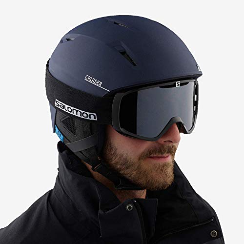 Salomon, Aksium, Máscara de esquí unisex, Negro-Blanco/Negro (Solar Black), L40515800