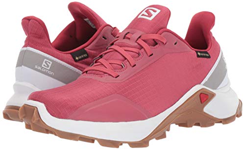 Salomon ALPHACROSS GTX W, Zapatillas de Trail Running para Mujer, Rojo (Garnet Rose/White/Gum1a), 40 EU