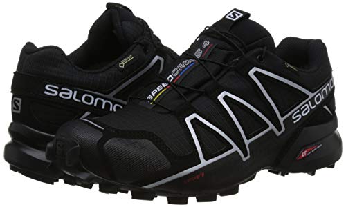 Salomon Speedcross 4 GTX, Zapatillas de Trail Running para Hombre, Negro (Black/Black/Silver Metallic-X), 43 1/3 EU