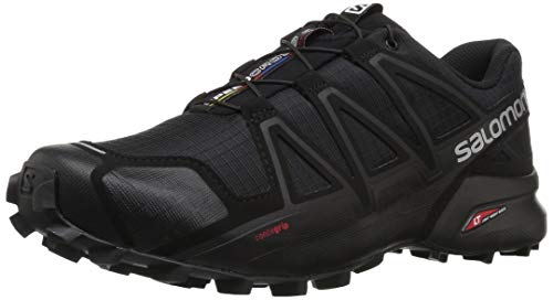 Salomon Speedcross 4, Zapatillas de Trail Running para Hombre, Negro (Black/Black/Black Metallic), 47 1/3 EU