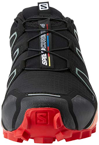 Salomon Speedcross 4, Zapatillas de Trail Running para Hombre, Negro (Black/Goji Berry/Red Orange), 40 EU