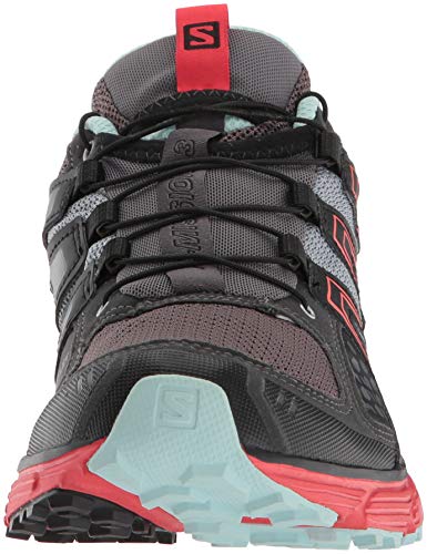 Salomon X-Mission 3 W, Zapatillas de Trail Running para Mujer, Gris/Rojo (Magnet/Black/Poppy Red), 38 2/3 EU