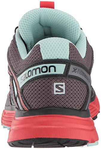 Salomon X-Mission 3 W, Zapatillas de Trail Running para Mujer, Gris/Rojo (Magnet/Black/Poppy Red), 38 2/3 EU
