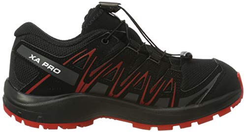 Salomon XA Pro 3D CSWP J, Zapatillas de Deporte Unisex Niños, Negro/Rojo (Black/Black/High Risk Red), 31 EU