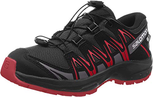 Salomon XA Pro 3D CSWP J, Zapatillas de Deporte Unisex Niños, Negro/Rojo (Black/Black/High Risk Red), 31 EU