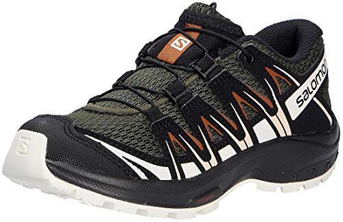 Salomon XA Pro 3D J, Zapatillas de Trail Running Unisex Niños, Verde (Grape Leaf/Vanilla Ice/Caramel Café), 35 EU