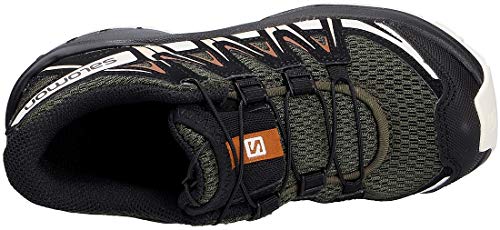 Salomon XA Pro 3D J, Zapatillas de Trail Running Unisex Niños, Verde (Grape Leaf/Vanilla Ice/Caramel Café), 38 EU