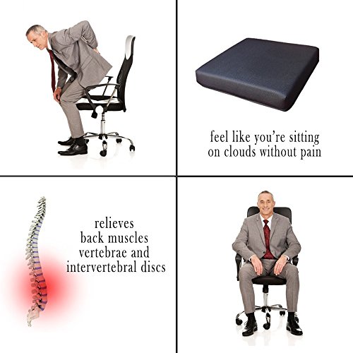 Salosan - Cojín de asiento, viscoelástico, para aliviar la tensión al nivel de lumbares, coxis y discos intervertebrales