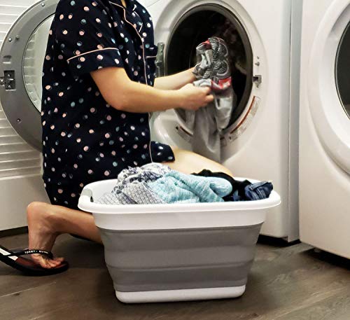SAMMART Cesto de Ropa Plegable (Gris)