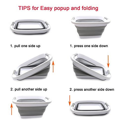 SAMMART Cesto de Ropa Plegable (Gris)