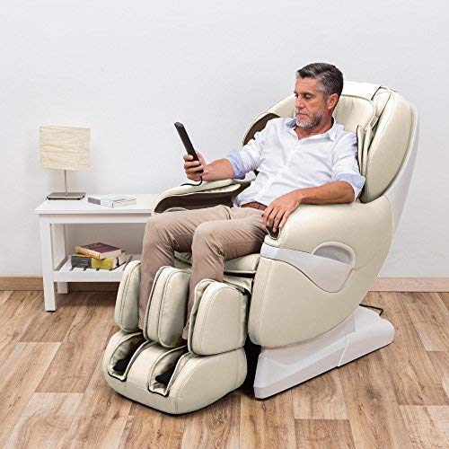 SAMSARA® Sillon de masaje 2D - Beige (modelo 2020) - Sofa masajeador electrico de relax con shiatsu - Silla butaca con presoterapia, gravedad cero, calor y USB - Garantía 2 Años