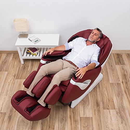 SAMSARA® Sillon de masaje 2D - Rojo (modelo 2020) - Sofa masajeador electrico de relax con shiatsu - Silla butaca con presoterapia, gravedad cero, calor y USB - Garantía 2 Años