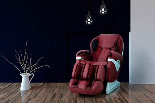 SAMSARA® Sillon de masaje 2D - Rojo (modelo 2020) - Sofa masajeador electrico de relax con shiatsu - Silla butaca con presoterapia, gravedad cero, calor y USB - Garantía 2 Años