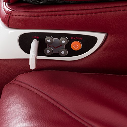SAMSARA® Sillon de masaje 2D - Rojo (modelo 2020) - Sofa masajeador electrico de relax con shiatsu - Silla butaca con presoterapia, gravedad cero, calor y USB - Garantía 2 Años