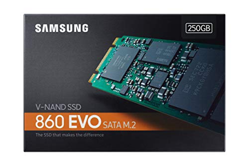 Samsung V-Nand SSD 860 EVO SATA M.2, 250 GB, 550 MB/s Seq Read, 520 MB/s Seq Write