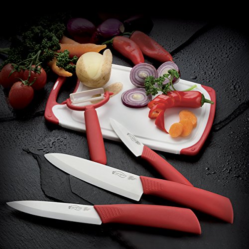 San Ignacio 12.5 cm Cuchillo cerámico Multiuso, 12,5 cm, Caucho, Rojo