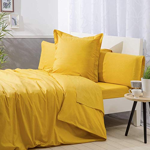 Sancarlos Básicos, Funda nórdica Lisa, Algodón 100%, Color Mostaza, Cama de 90