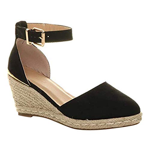 Sandalias Mujer Cuña, Verano 2019 Moda Tallas Grandes Plataforma Punta Cerradas Bohemias Zapatos De Tacón Alto Alpargatas De Playa Fiesta Casual Tacones Altos Sandalias vpass