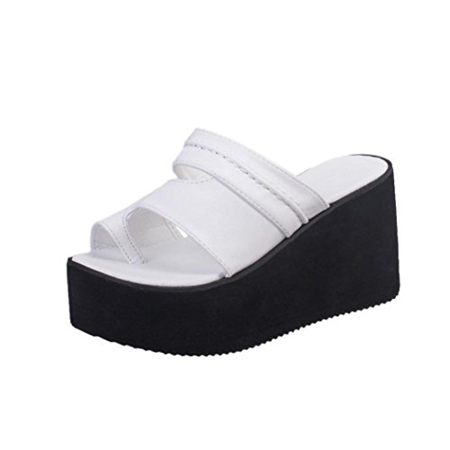 Sandalias mujer verano 2018, Covermason Sandalias de moda con punta gruesa de las mujeres Peep Toe