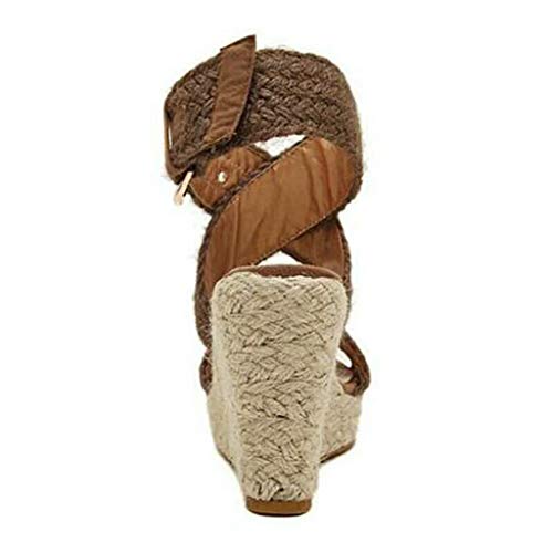 Sandalias Mujer Verano 2019 Zapatos de Plataforma Mujer Cuña Zapatos de Boca de Pescado Playa Zapatillas Sandalias de Punta Abierta Casual Fiesta Roman Tacones Altos Sandalias vpass